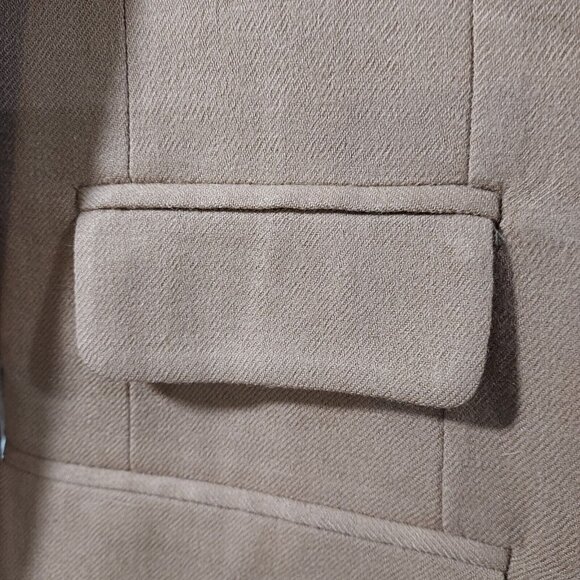 EVAN-PICONE 1980's 4 Button Carmel Long Length Blazer Shoulder Pads Made In USA - Picture 8 of 16